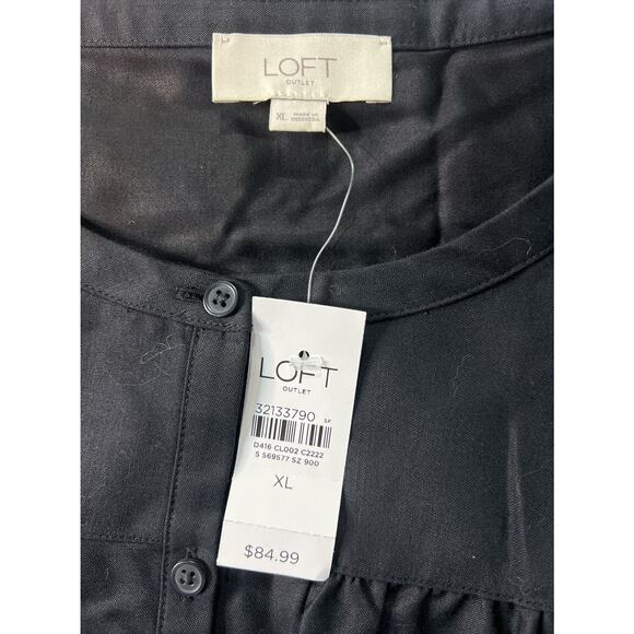 LOFT OUTLET Women's Black Dress Puffed Sleeves Knee Size XL NEW - Picture 4 of 5